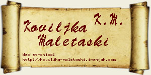Koviljka Maletaški vizit kartica
